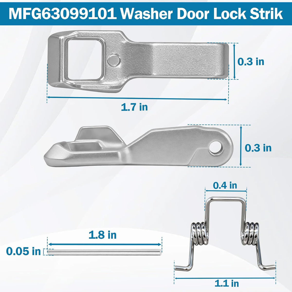 BigHead MFG63099101 Washer Door Lock Latch Hook with Spring & Strike Bar