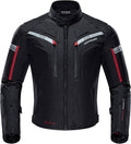 Motorcycle Jacket for Men with Removable CE Armor All Season | CE Protective Gear, 600D Oxford, Water Resistant