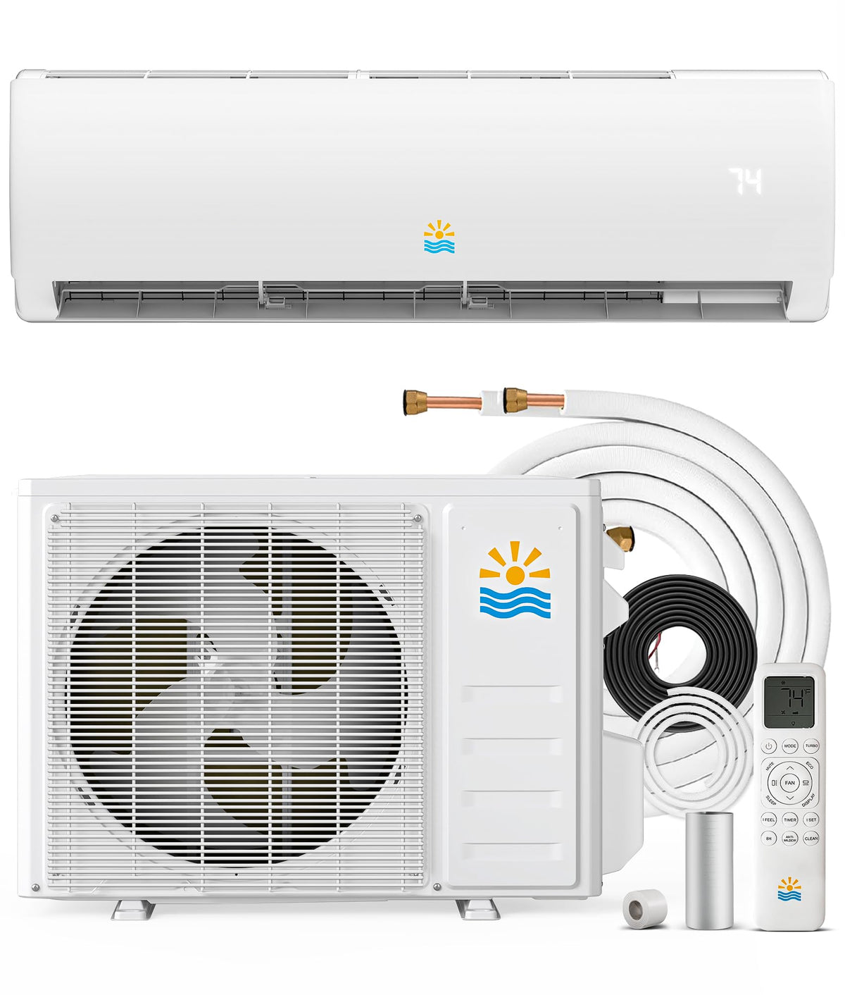 11500 BTU Mini Split AC/Heating System 17 SEER2 Ductless Inverter