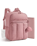 Diaper Backpack with Insulated Pockets & Changing Pad,Dark Pink
