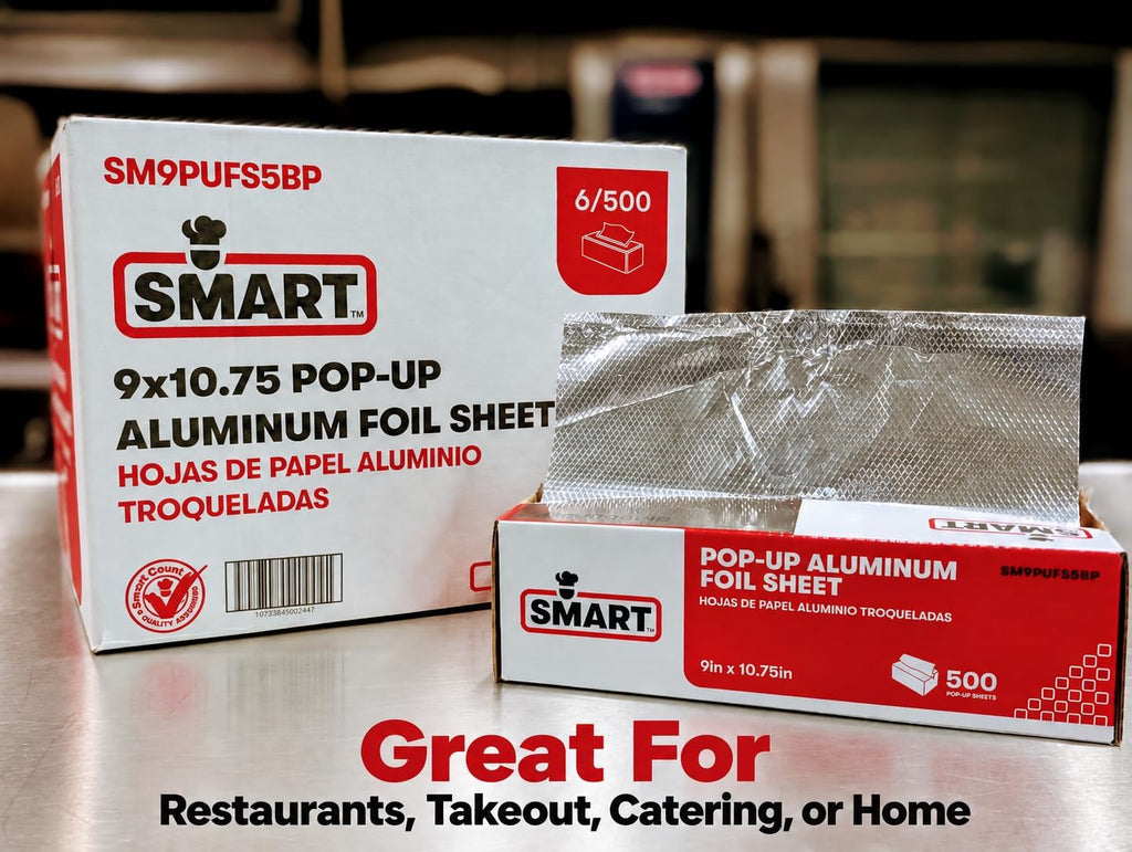 Pre-Cut Pop-Up Aluminum Foil Sheets, Takeout 9x10.75", 3,000/Pack - SMART