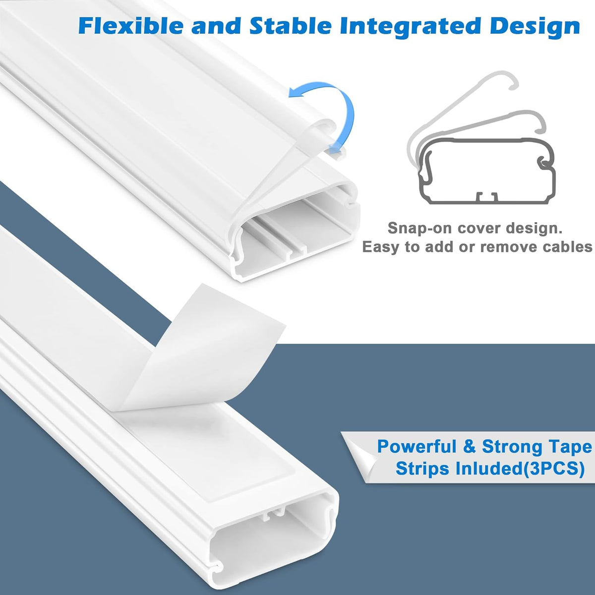 TV Cord Hider - 39in(3xL13in) Cord Covers for Wall Mounted TV Cable Hider Wall Kit | Wire Hiders for TV on Wall, Wire