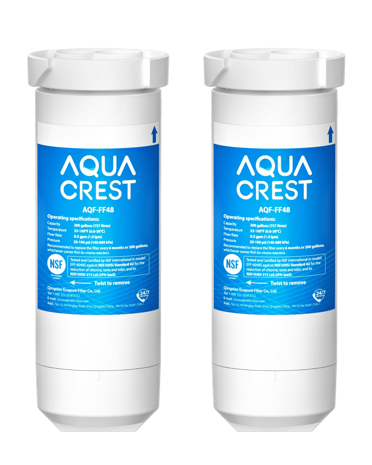 XWF Water Filter Replacement for GE WR17X30702, 2 Pack No chip
