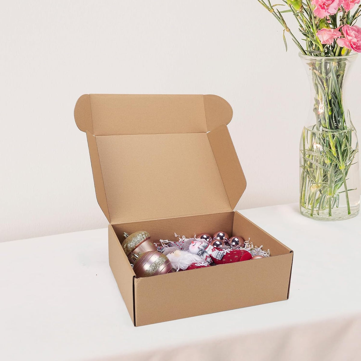 12x9x4 inch Cardboard Shipping Boxes, Set of 6 Gift Boxes, Brown