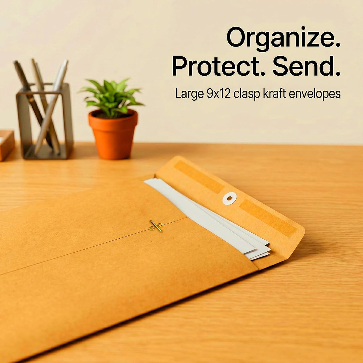 125 Pcs 9 x 12 Inch Clasp Envelopes, 28lb