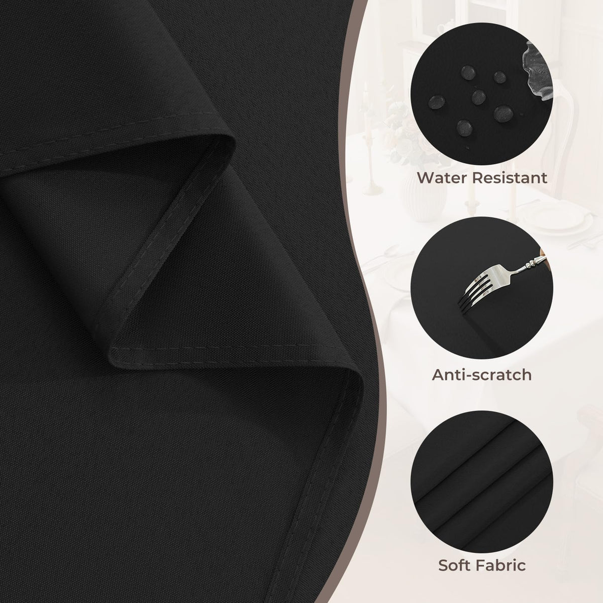 Rectangle Tablecloth - Waterproof and Wrinkle Resistant Washable Polyester Table Cloth for Kitchen