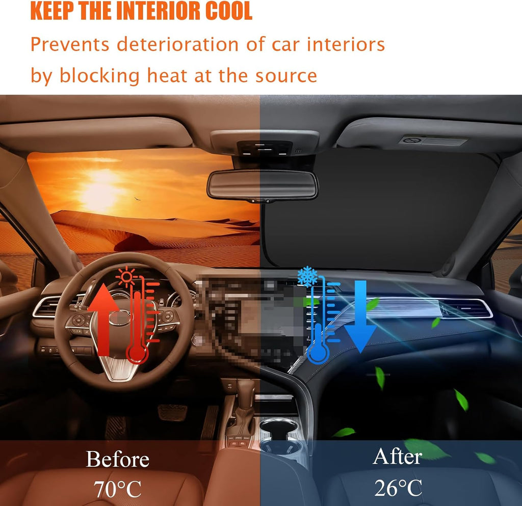 Toyota Corolla Windshield Sun Shade Cover for 2014-2025 Toyota Corolla 4-Layers Front Window Shade 240T Sunshade Sun