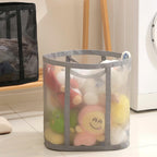 Mesh Bag with Handles, Collapsible Laundry Basket, Foldable Laundry Bag, Breathable Folding Beach Bag,Space-saving