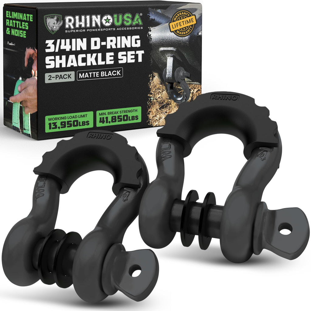 3/4" D Ring Shackles (2-Pack) - 41,850lb Break Strength