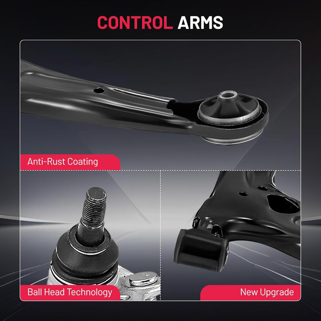 BDFHYK 12pc Front Lower Control Arm with Bushings for Toyota Corolla 2003-2008, OE K640361 K640360 K90309 K80230 EV470 ES80432 ES80431, Driver & Passenger Side Suspension Steering Kit with Boots
