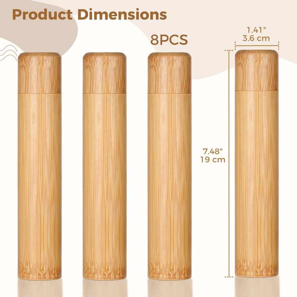 Bamboo Scattering Urn Set, 8 PCS Small Bamboo Scattering Urns for Human Ashes, Cremation Ashes Tube Urns for Dog Cat