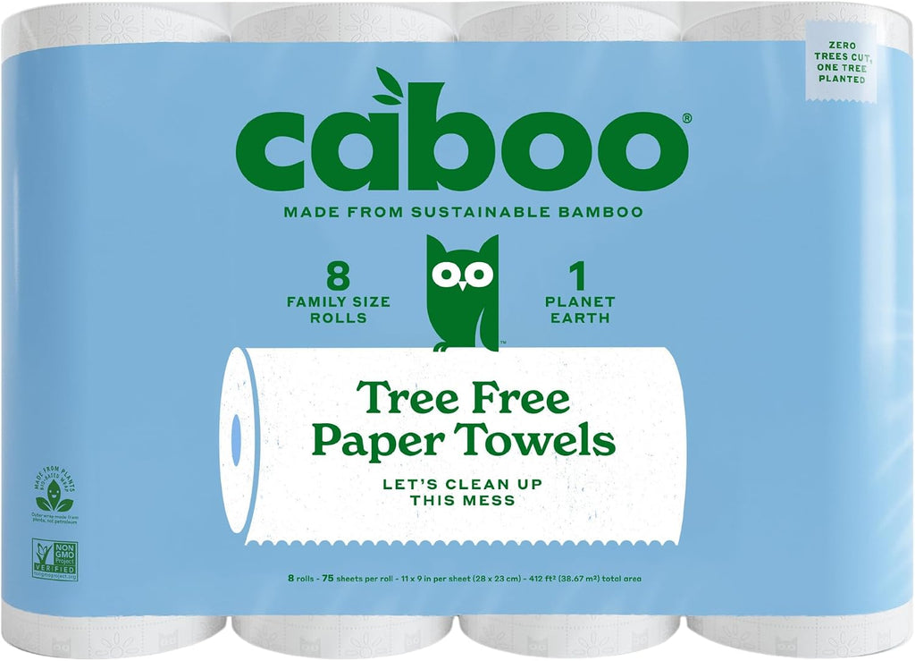 Tree Free Paper Towels, Sustainable, Toxin Free, 8 Family Size Rolls