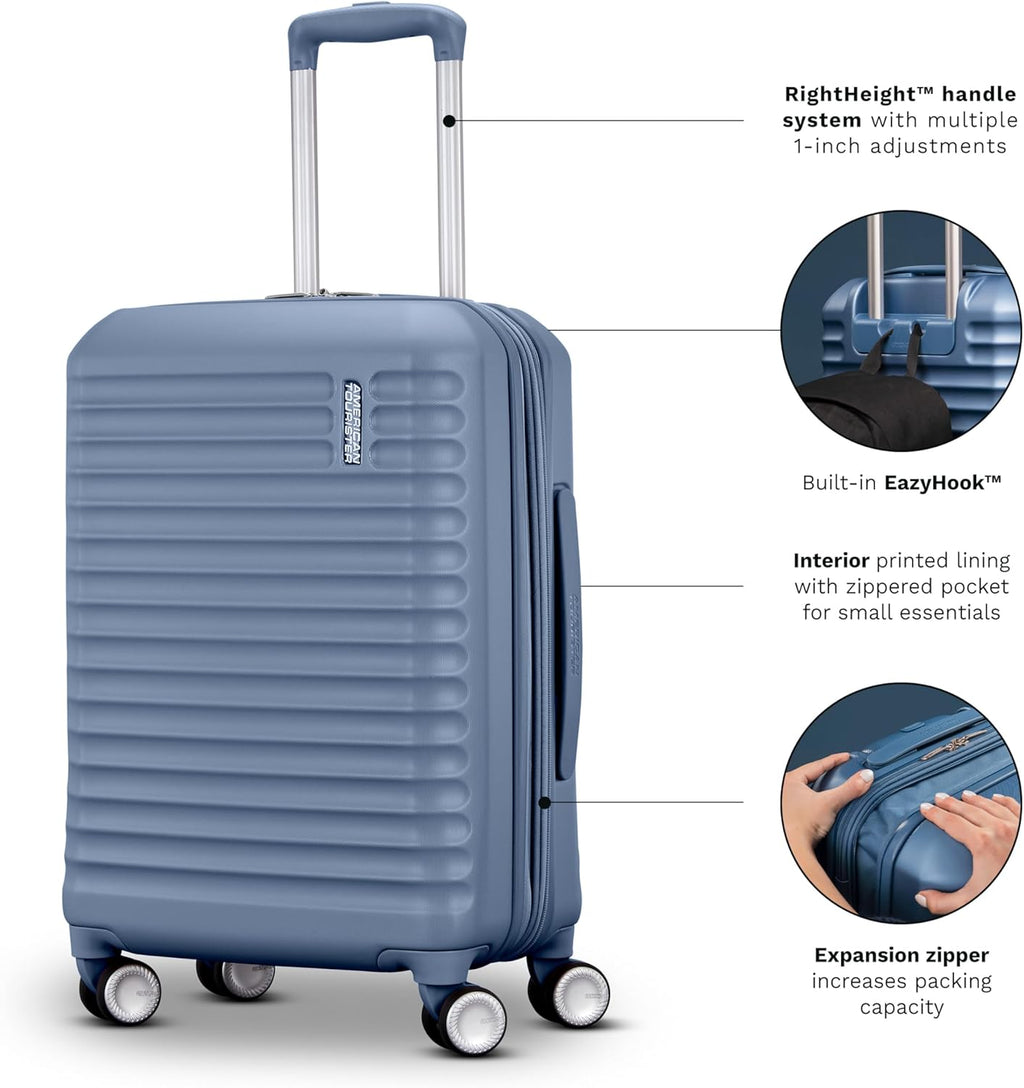 Stratum 3.0 Carry-On Spinner, Airline Approved, Durable Hardside Luggage, Expands 1.5", RightHeight Adjustable