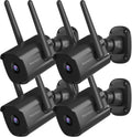 2K Home Security Cameras 4 Pack, 2.4G Wired WiFi Security Camera Outdoor with Night Vision, Two-Way Audio, IP66