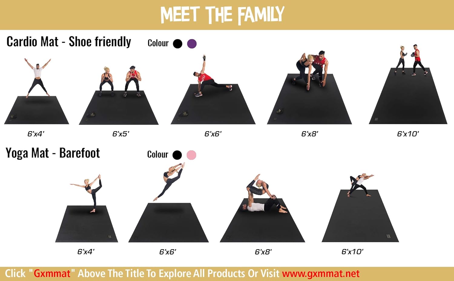 Extra Large Exercise Mat 16'x6'/12'x6'/10'x6'/8'x6'(7mm), Extra Wide Workout Mats for Home Gym Flooring, Non-Slip
