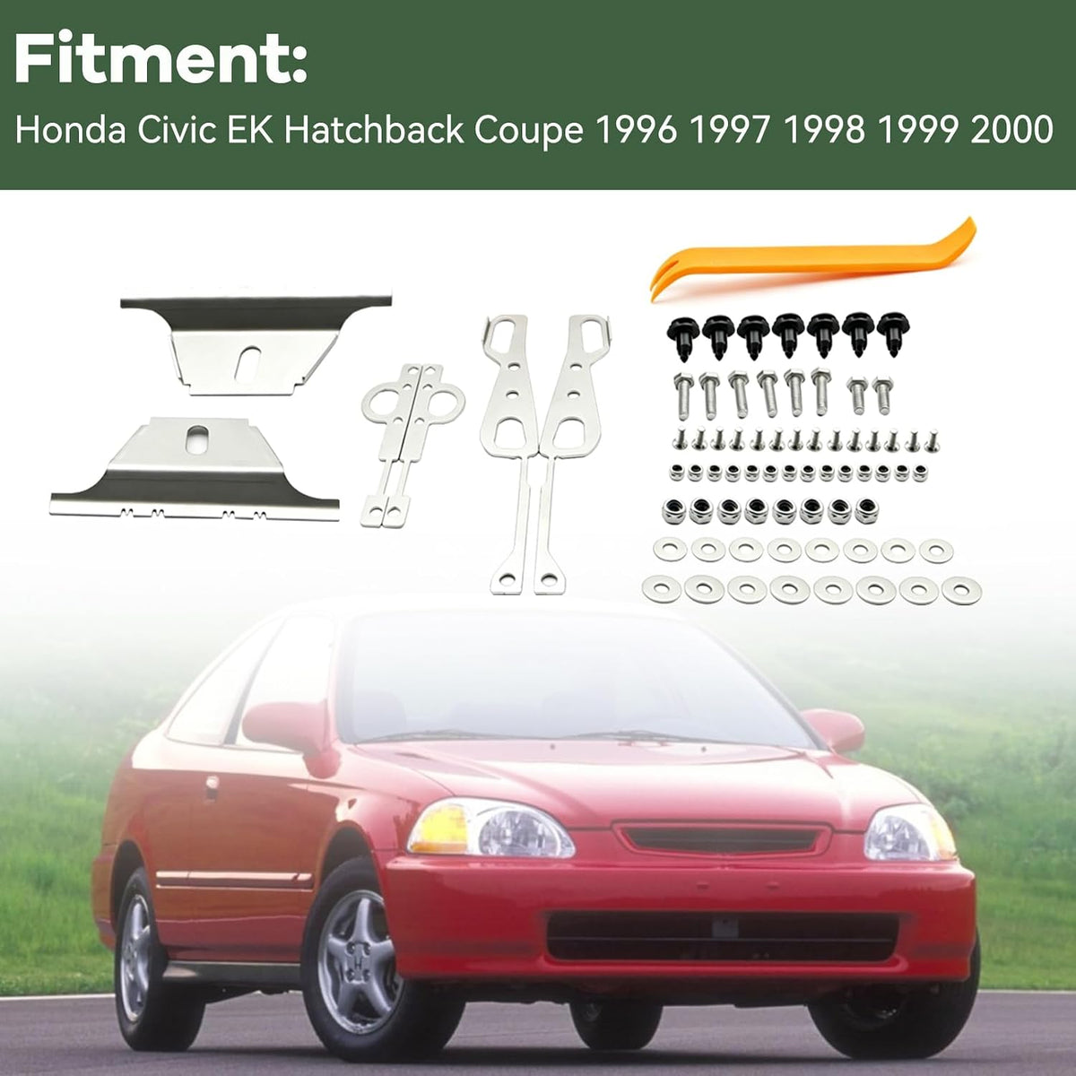 Front Rear Bumper Lift Kit Fit for Honda Civic EK 1996-2000