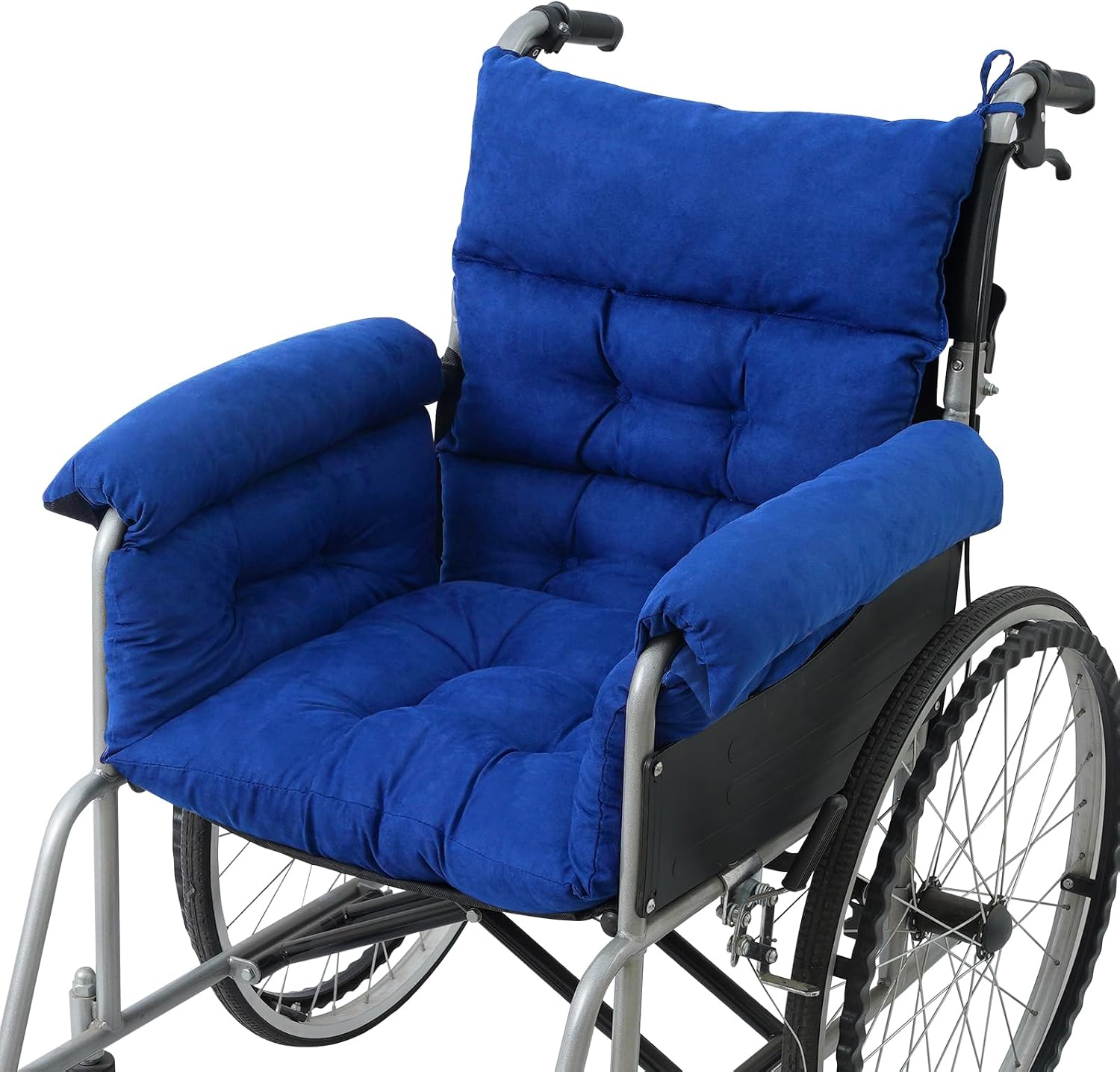 Wheelchair Cushions，Pressure Pain Relief Accessories with Armrest Covers. Supports Coccyx & Back, Non-Slip. Fits 18"