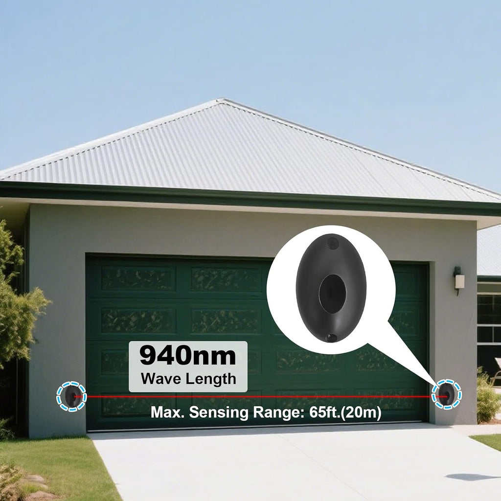 Infrared Sensor Kit for Gate Opener, Outdoor Gate Safety Photocell IR Beam Photo Eye Sensor Motion Detector