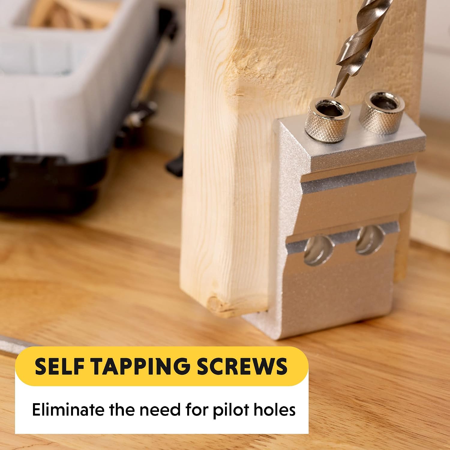 Woodworking Pocket Hole Jig Kit - All-In-One Aluminum Pocket System with Carrying Case