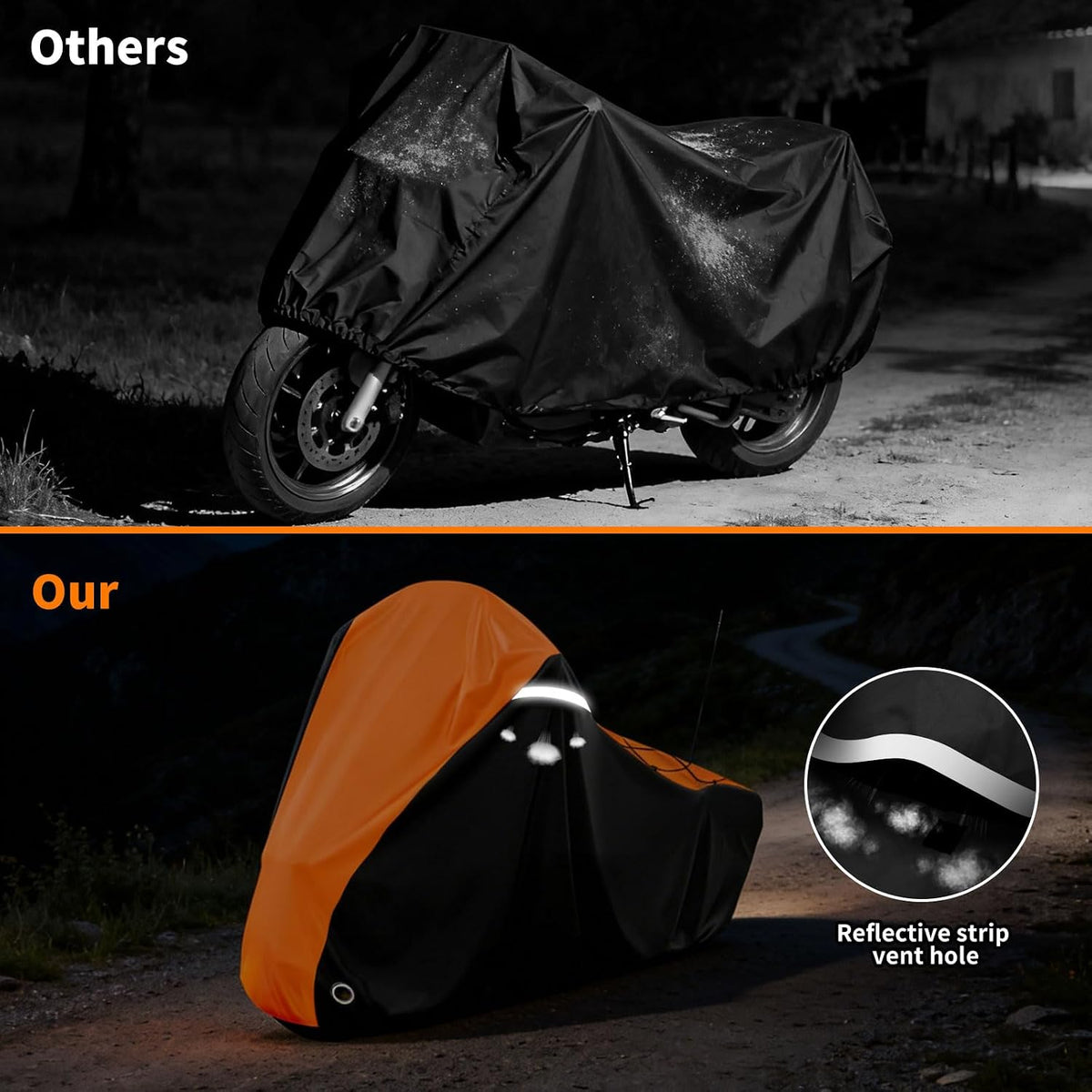 Motorcycle Cover 420D Waterproof Touring Side Box Cover