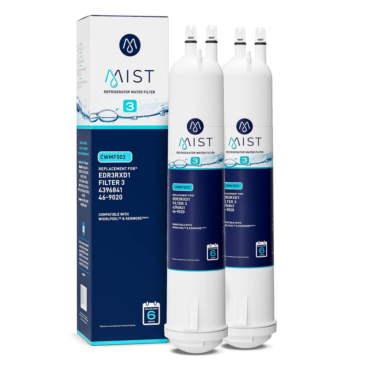 EDR3RXD1 Water Filter, NSF 42, 2 Pack