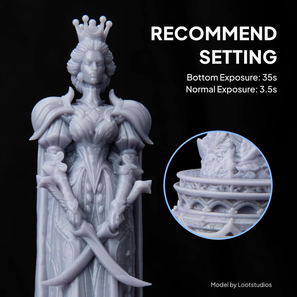 ELEGOO Water Washable 3D Printer Resin Ceramic Grey 3000g | 405nm UV Curing Photopolymer Resina for Mars Saturn