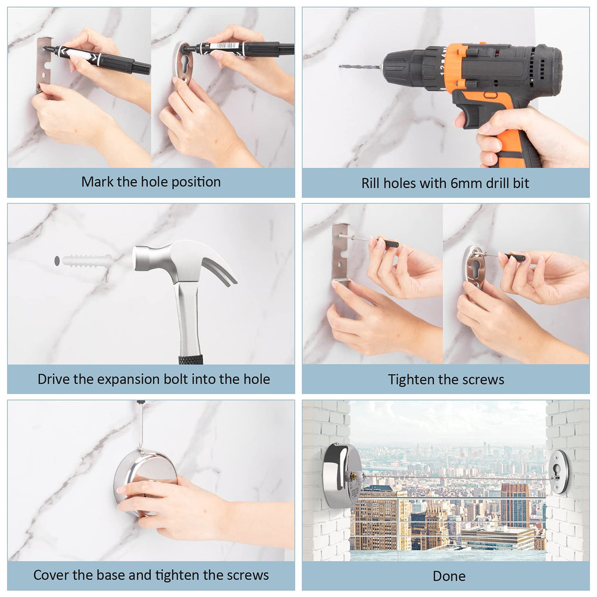 Retractable Clothesline 9.0 Feets Adjustable, 304 Stainless Steel