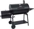 CC2036F Barrel Charcoal Grill with Offset Smoker, Outdoor BBQ Grill with 1200 Sq. In. Grilling Area for Large Event