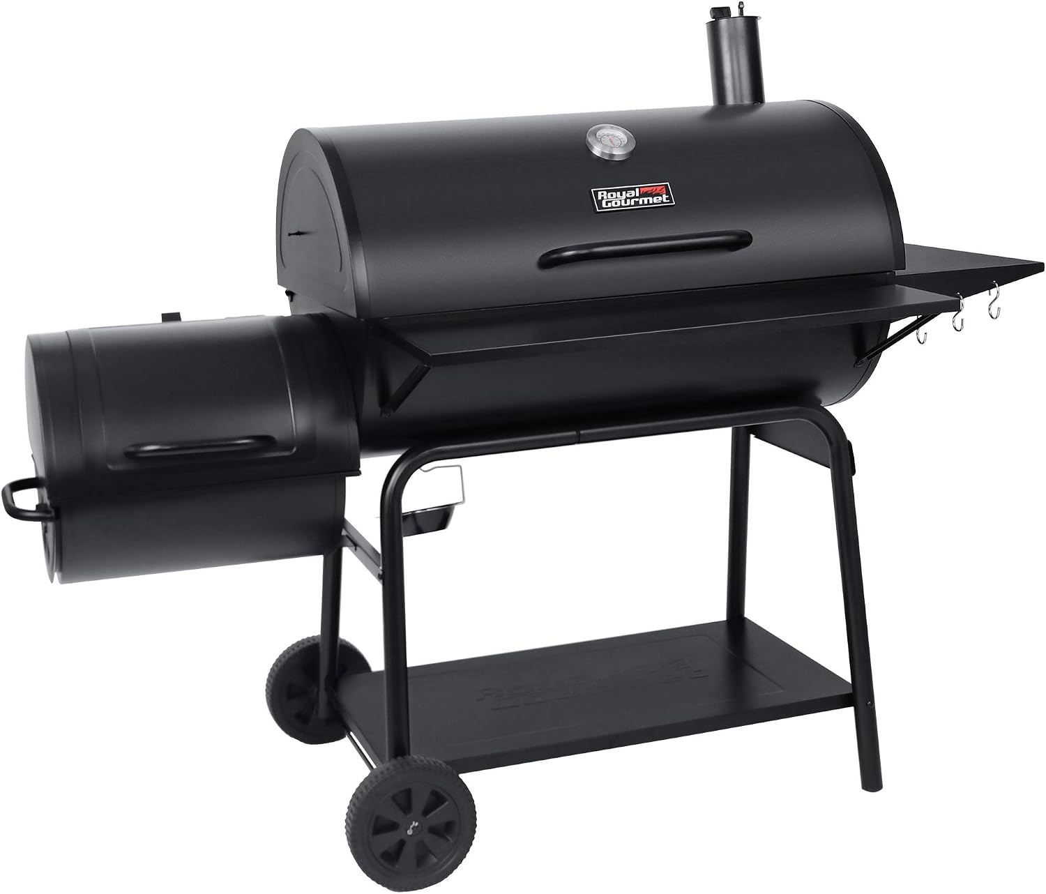 CC2036F Barrel Charcoal Grill with Offset Smoker, Outdoor BBQ Grill with 1200 Sq. In. Grilling Area for Large Event