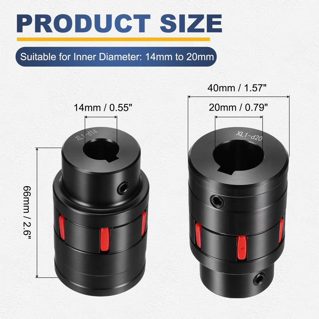 MECCANIXITY XL1 Type Flexible Elastic Shaft Coupling 14mm to 20mm Bore