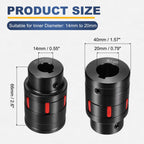 MECCANIXITY XL1 Type Flexible Elastic Shaft Coupling 14mm to 20mm Bore