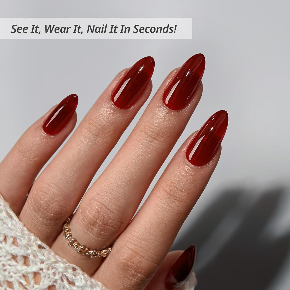 Halloween Press On Nails, Short Almond Fake Nails, 32Pcs Full Kit