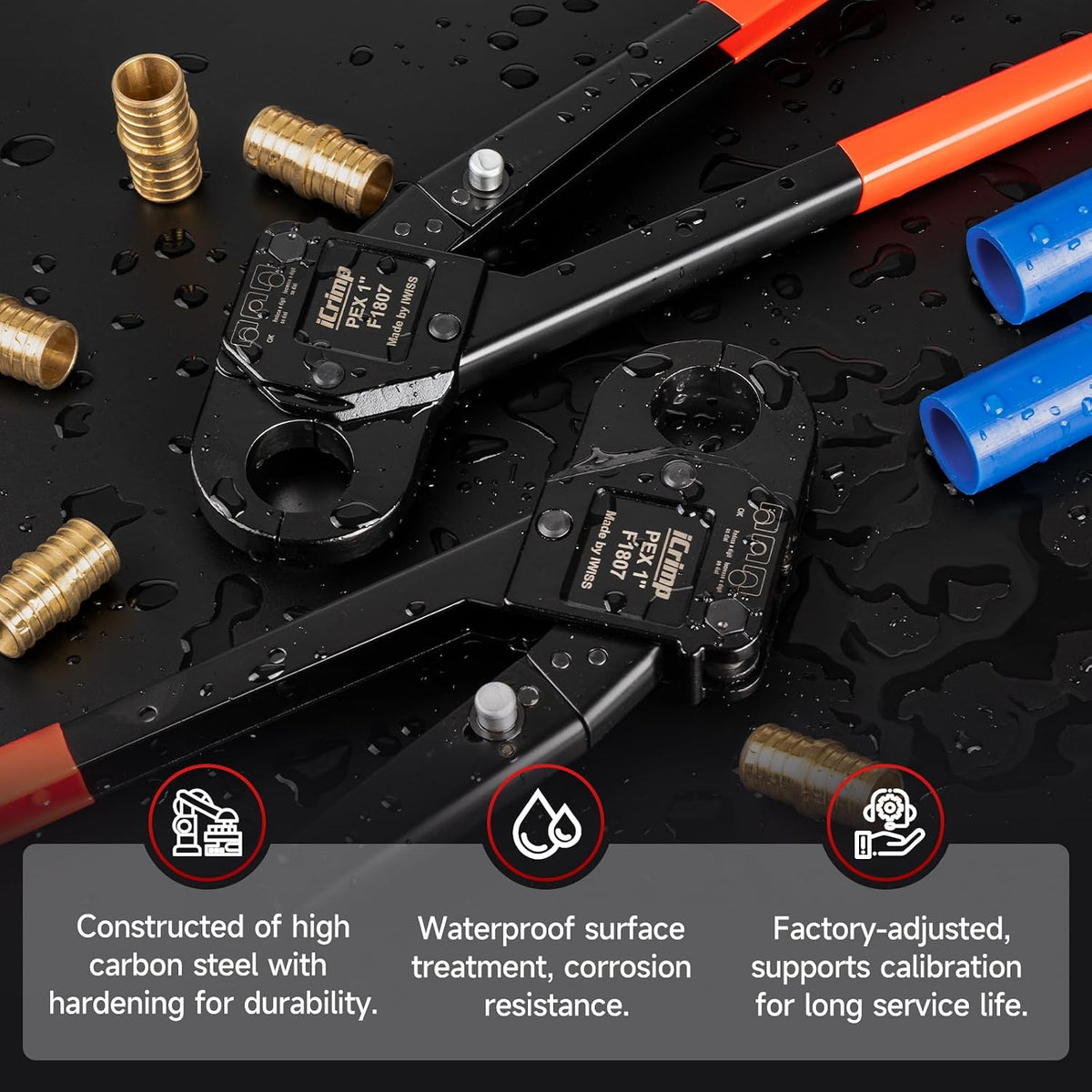 iCrimp Angle Head F1807 PEX Pipe Crimping Tool for 1-inch Copper Rings