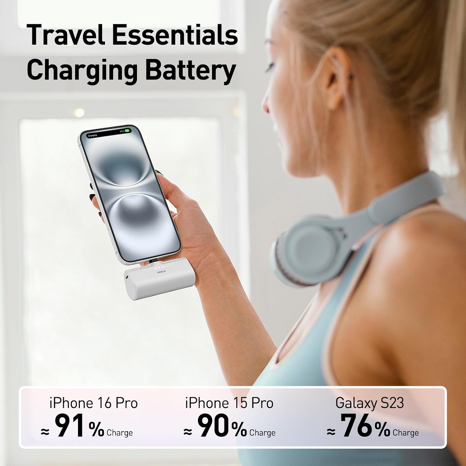 Portable Charger for iPhone 17/16/15 USB-C Small Power Bank 20W 4,500mAh Fast Charging Battery Pack Compatible with