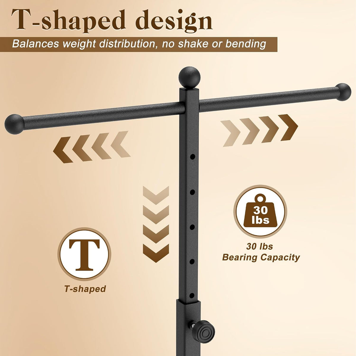 Bag Rack Stand with Wheels, 46-59" Adjustable Shopping Bag Rack, Black