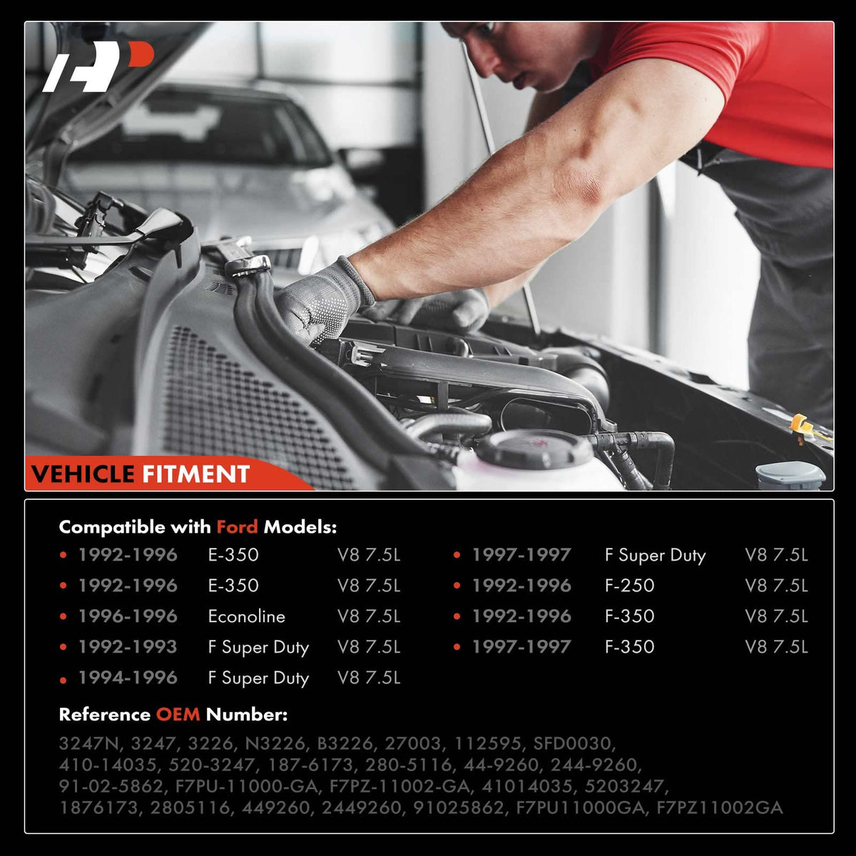 A-Premium Starter Motor, 12V 1.5KW 10 Teeth Clockwise, Compatible with Ford