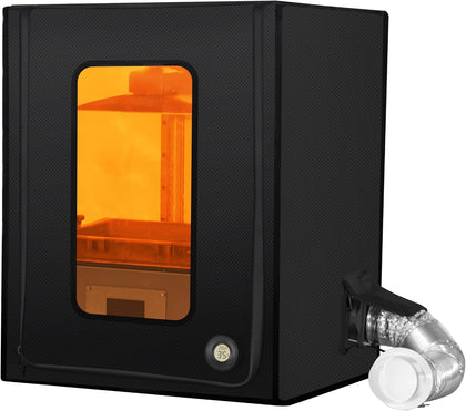 3D Printer Enclosure with Ventilation Kit & LED Lighting– Thermal Insulation Cover & Fume Extraction Tent for