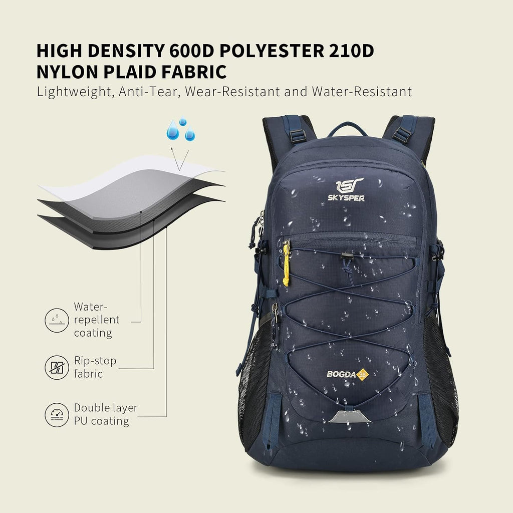 Hiking Backpack for Men Women, 35L Lightweight Travel Daypack, Outdoor Camping Back Pack with Multiple Compartments
