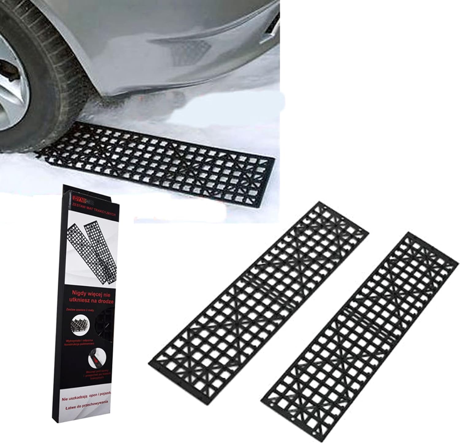 1 Pair All-Weather Auto Tire Traction Mat Tire Grip Aid Car Truck Off-road Escape Unstuck Vehicle From Snow Ice Mud