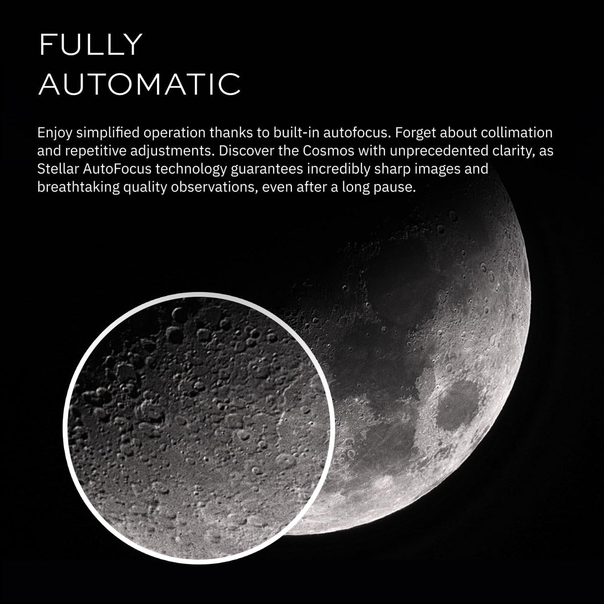Smart Telescope (no Eyepiece), 85mm f/3.9 (320mm) Digital & Computerized, App-Controlled