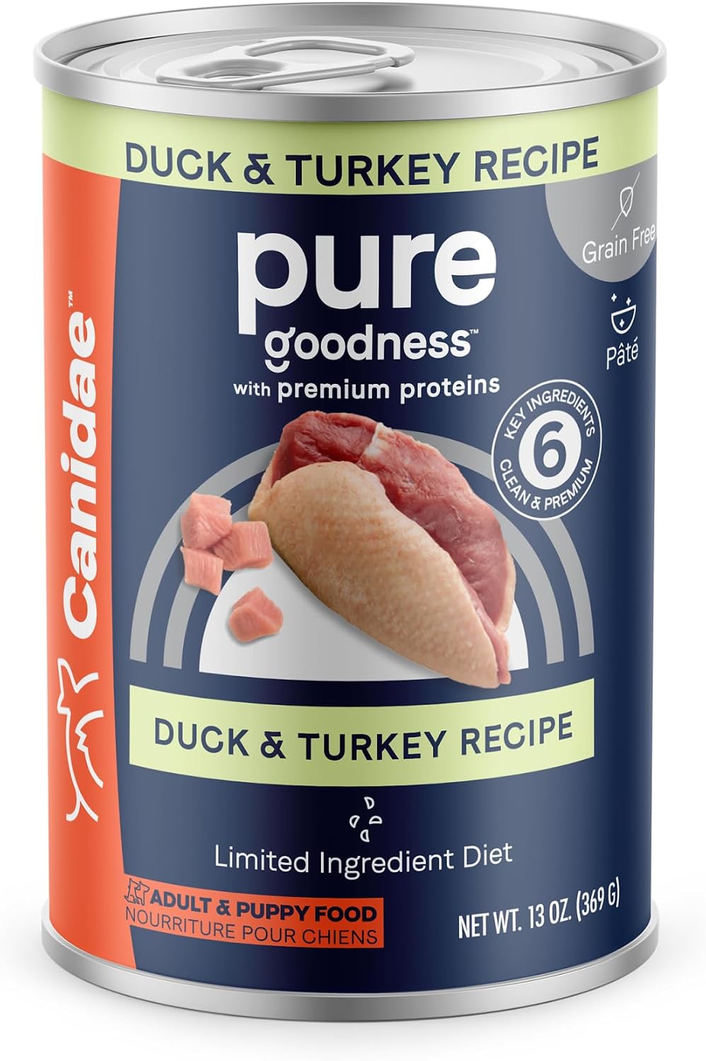 Pure Goodness Wet Dog Food, Duck & Turkey, 13 oz, 12 Pack