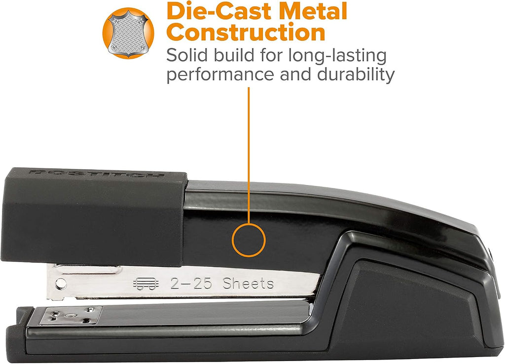 Office Epic Metal Desk Stapler, 25 Sheet, Staple Remover, Black