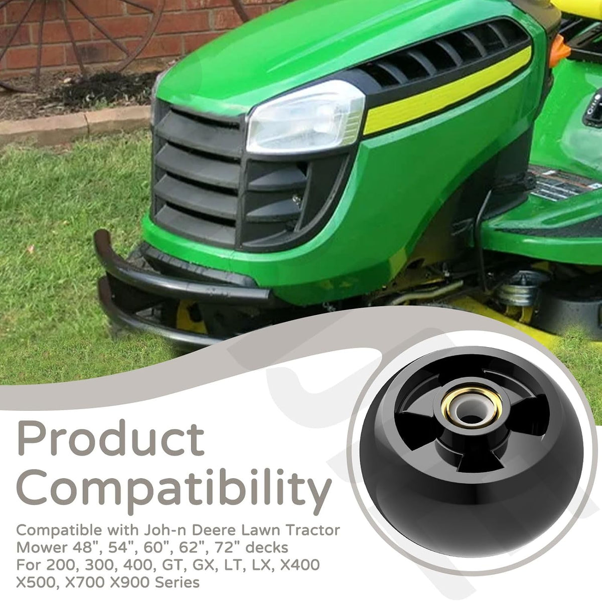 4 Set AM125172 Plastic Deck Gauge Wheel Kit Compatible with Joh-n Deere
