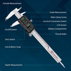 Housolution Digital Caliper 6 Inch, Inch/MM, 4 Measuring Ways, Auto-Off