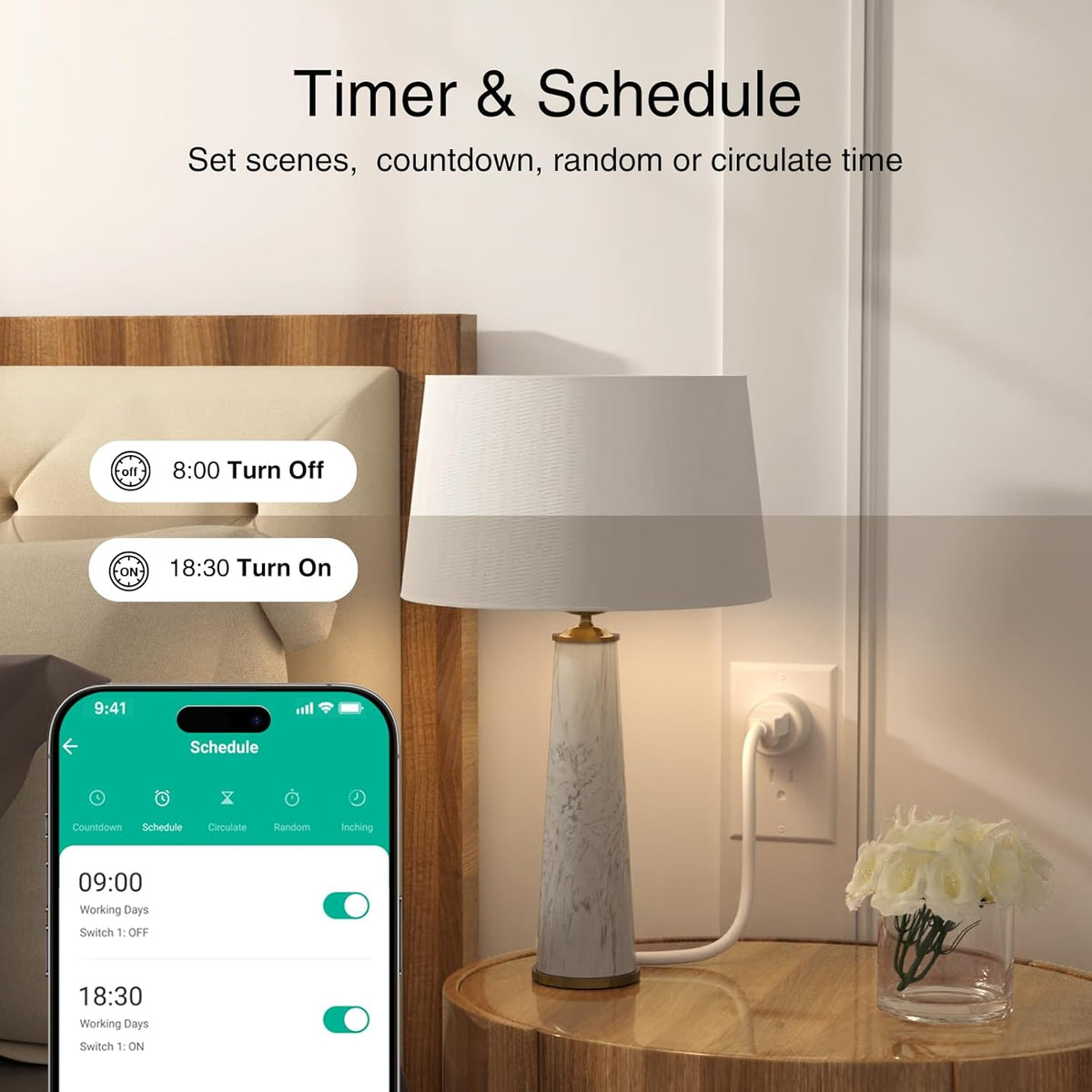 Plug, WiFi Smart Plugs Compatible with Alexa and Google Home, Smart Outlet Timer with APP Remote Control, 2.4GHz