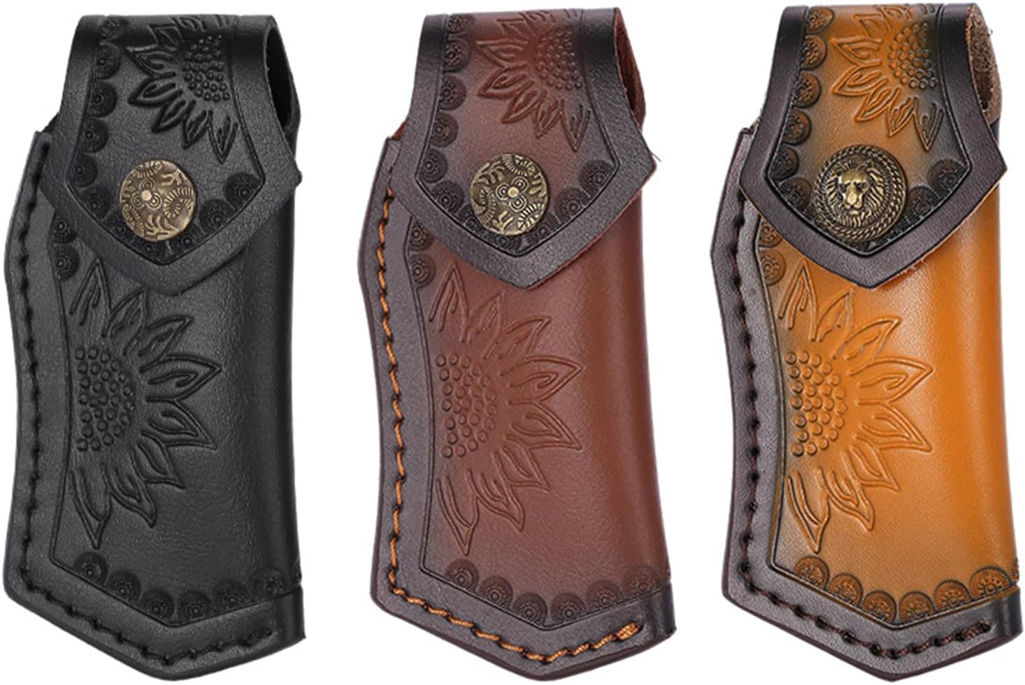 1Pc Pocket Knife Sheath Leather Folding Knife Holster Belt Pouch for 5" Folding Pocket Knife Case Outdoor Camping EDC