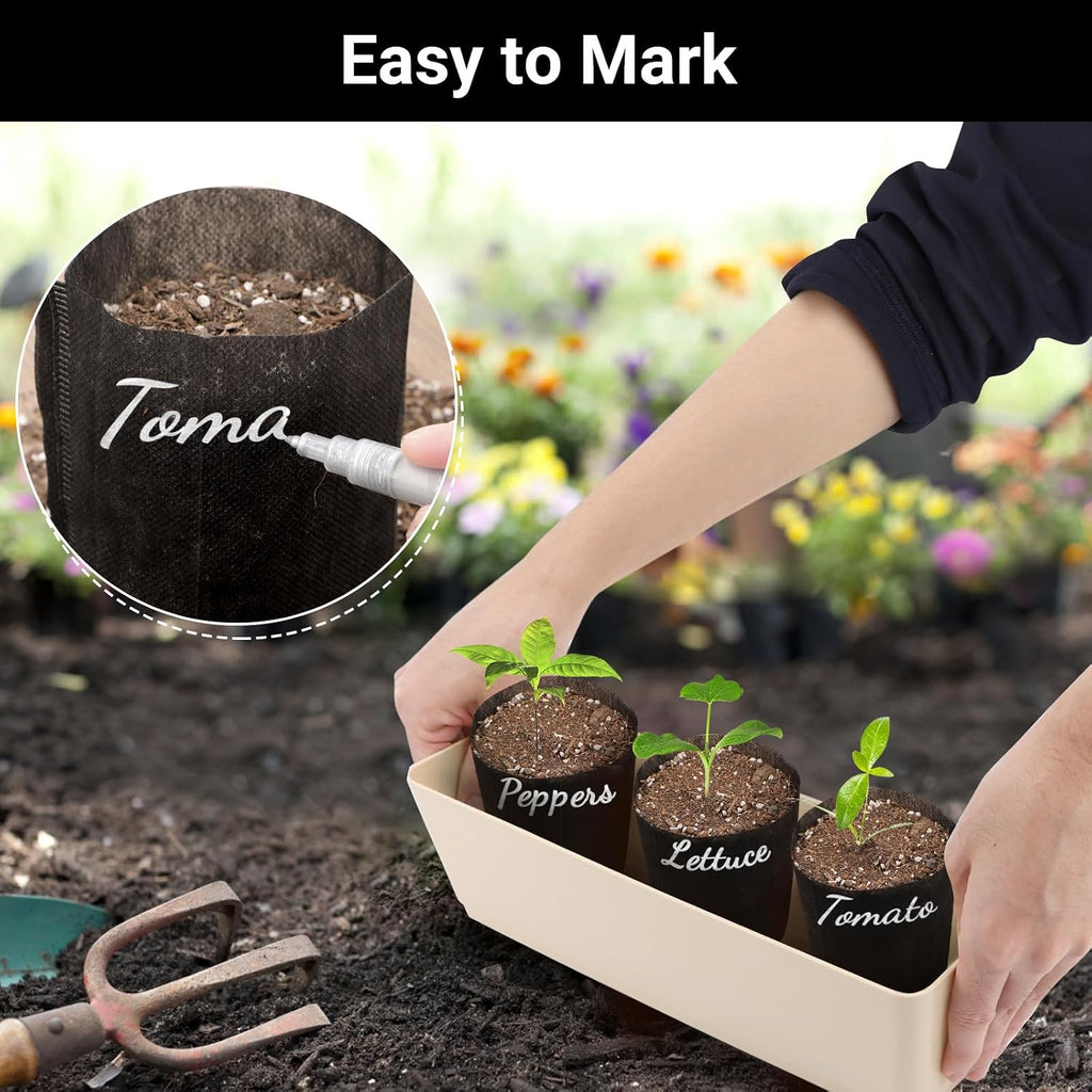 Black Plant Grow Bags for Plants Nursery, Pack of 200 5.5x5.9 Breathable Non-Woven Fabric Grow Bags for Planting