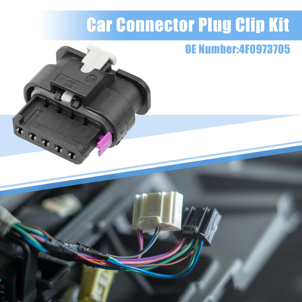 uxcell 4F0973705 1 Set 5 Pin MAF Connector Adapter Plug Clip Kit for VW