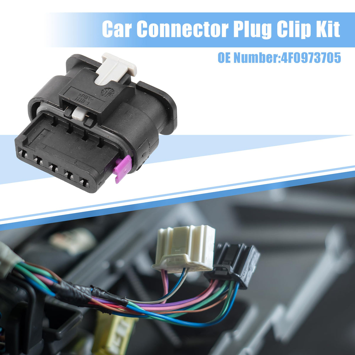 uxcell 4F0973705 1 Set 5 Pin MAF Connector Adapter Plug Clip Kit for VW