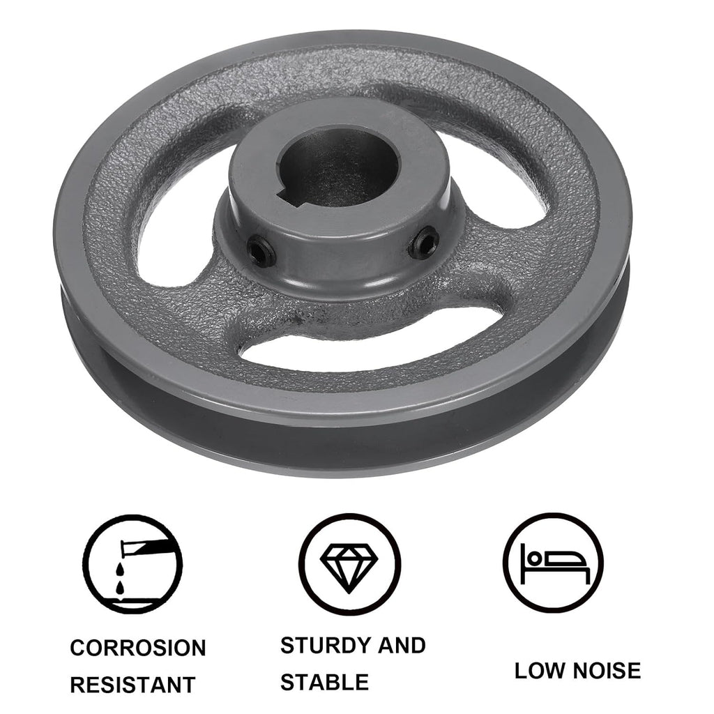 uxcell AK51-1 V-Belt Sheave 1" Bore, 4.95" OD, Single Groove Web Sheave
